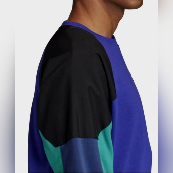 Adidas 🔥Originals Mens Soccer Purple Multicolor Logo Sweatshirt FM3697 Rare NEW - Picture 6 of 10